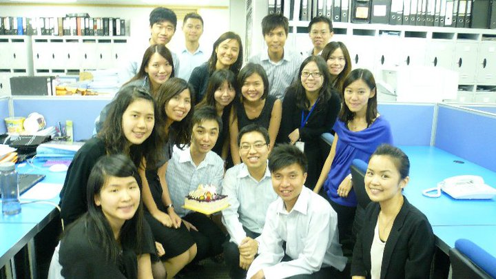 Peter TAM (front row 3rd from the right), our 2003 Accounting graduate, had a tough beginning of his career but thrived in his subsequent jobs.