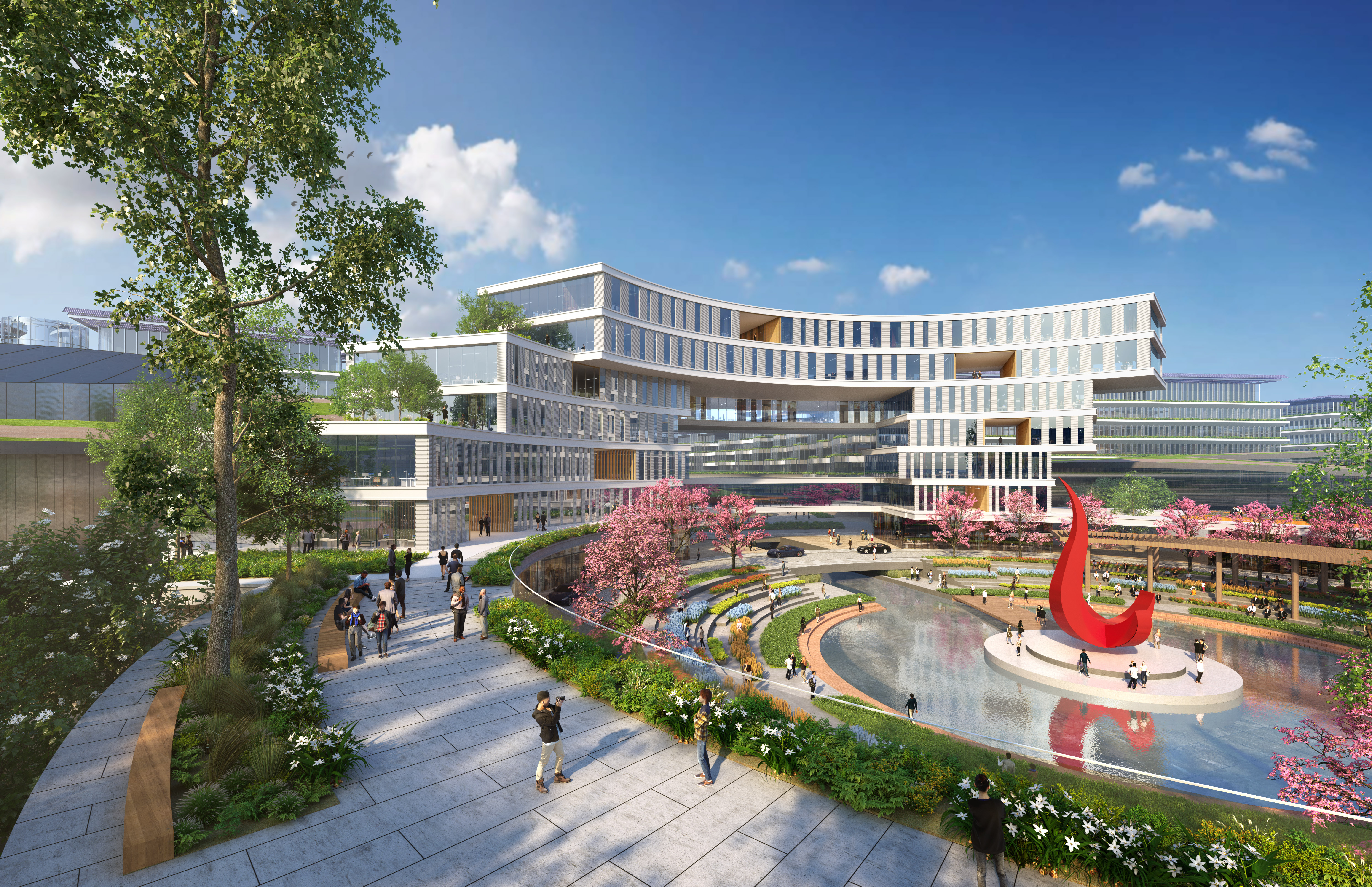Intelligent transportation is one of the key research thrust areas of the proposed HKUST Guangzhou campus. The photo is an impression of the Guangzhou campus.