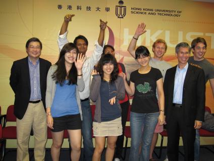 Prof Kar Yan Tam (front row, first from left) and Prof Paul Forster (front row, first from right) with international students from Germany, India, Indonesia and Korea.	