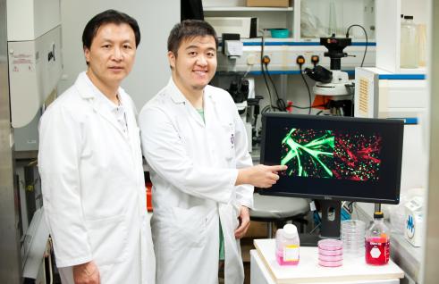 鄔 振 國 教 授 （ 左 ） 和 刁 亞 銳 博 士	