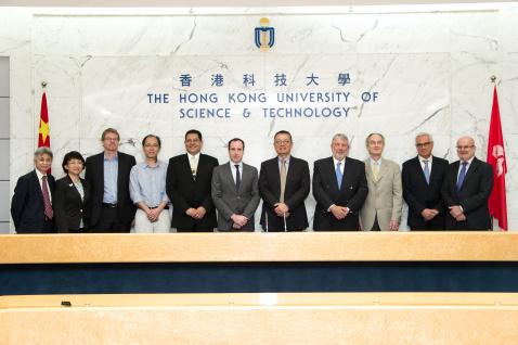 At the signing ceremony: (from left)Mr Edward Wong,Dr Claudia Xu,Prof Ross Murch, Prof Khaled Ben Letaief,Mr Arnaud Barthelemy, Dr Eden Woon, Dr Jean-Luc Lambla,  Mr Thierry Beauvais, VP R&T Processing, Mr Patrick Plante, Mr James Kilazoglou