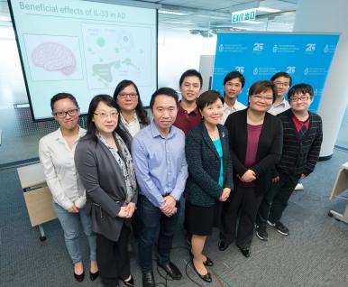  Prof Nancy Ip (front row, middle), Prof Amy Fu (front row, second right), Prof Tom Cheung (front row, second left) and other research team members