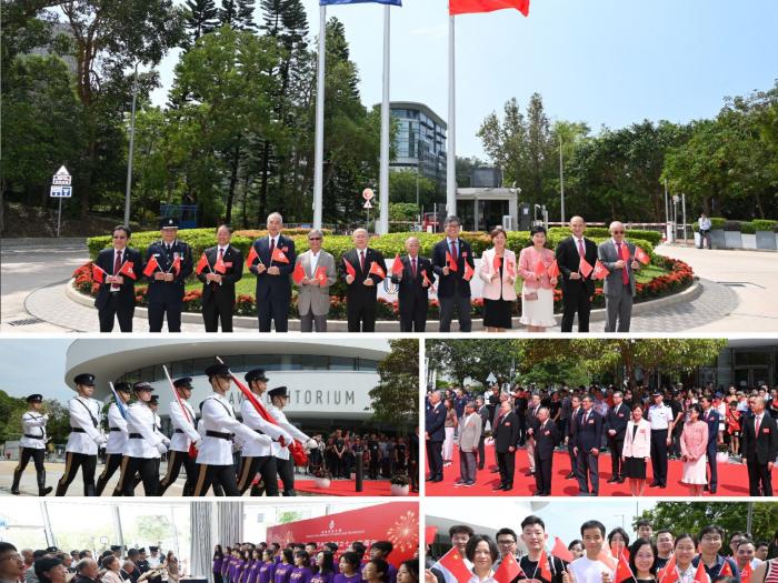 科大为纪念中华人民共和国成立74周年，在10月1日于校园举行了升旗仪式。